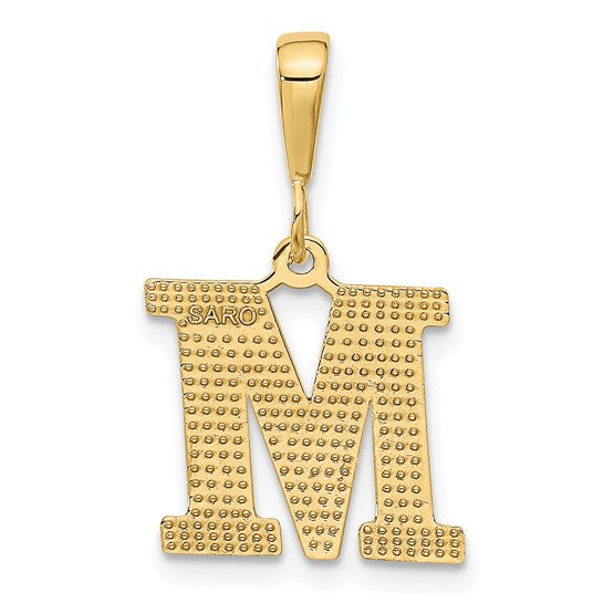 10KT Yellow Gold Initial M Pendant