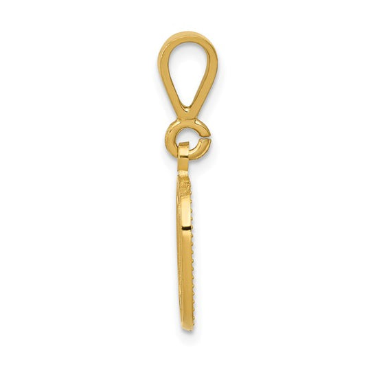 10KT Yellow Gold Initial O Pendant