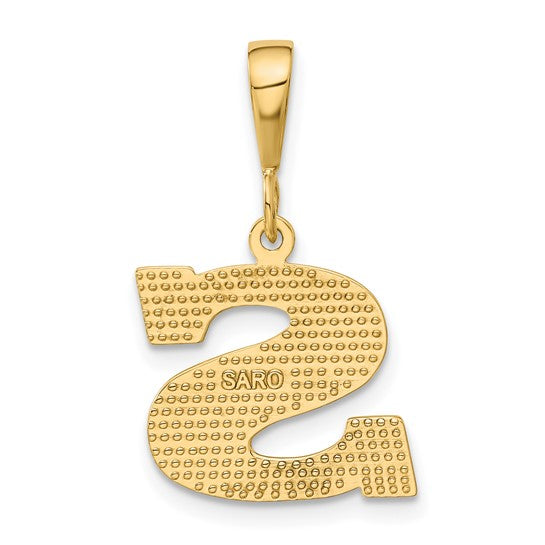 10KT Yellow Gold Initial S Pendant