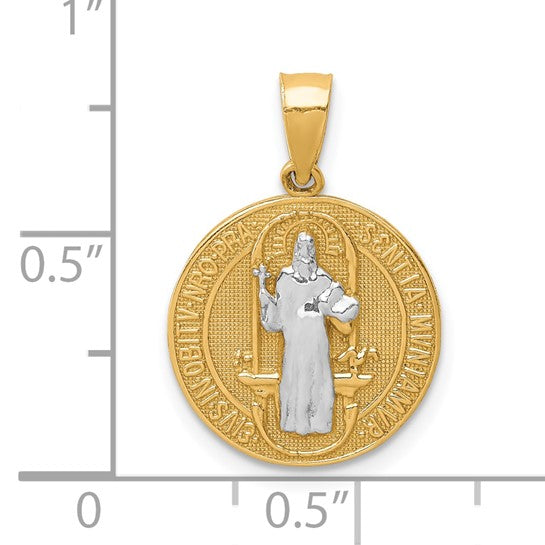 10KT Yellow Gold W/Rhodium San Benito Medal Pendant