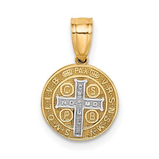 10KT Yellow Gold W/Rhodium San Benito Medal Pendant