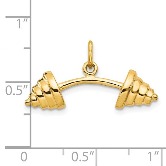 10kt Yellow Gold Solid Barbell Charm