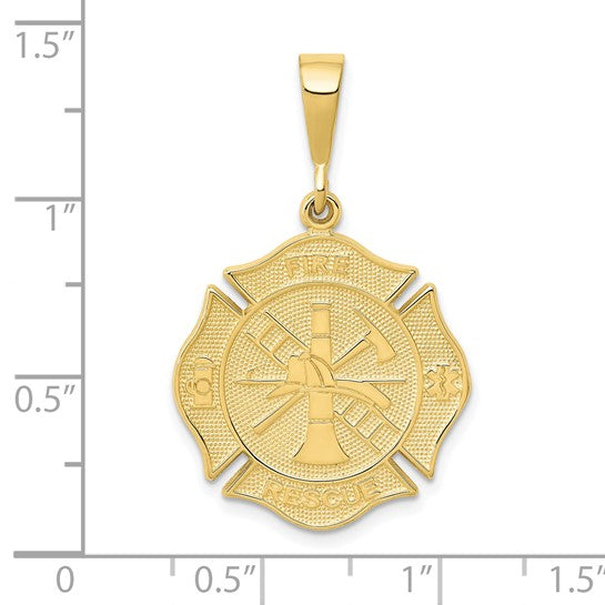 10kt Yellow Gold Fire Rescue Pendant
