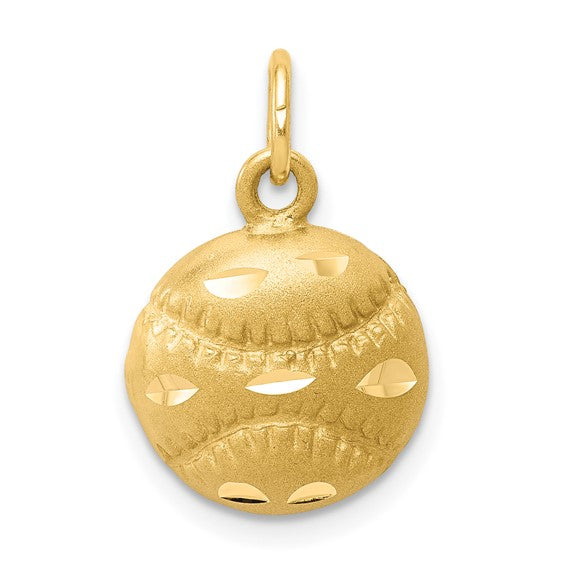 10KT Yellow Gold Baseball Charm