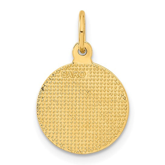 10kt Yellow Gold Polished Angel Charm