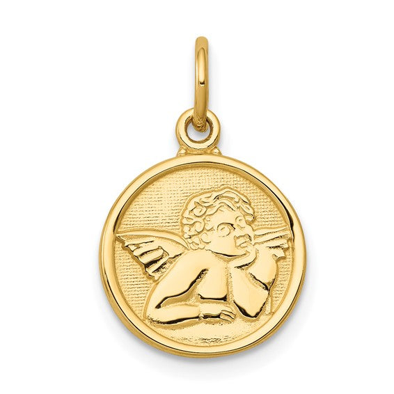10kt Yellow Gold Polished Angel Charm