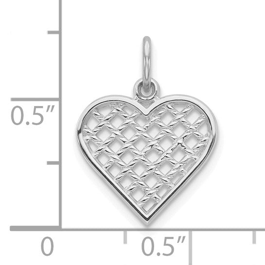 10kt White Gold Heart Charm