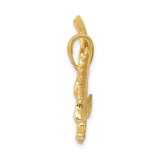 10kt Yellow Gold Solid Polished Eagle Pendant