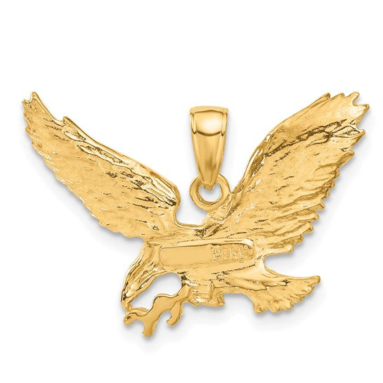 10kt Yellow Gold Solid Polished Eagle Pendant