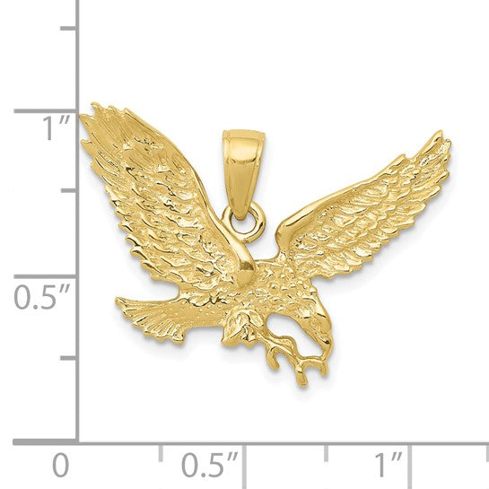 10kt Yellow Gold Solid Polished Eagle Pendant