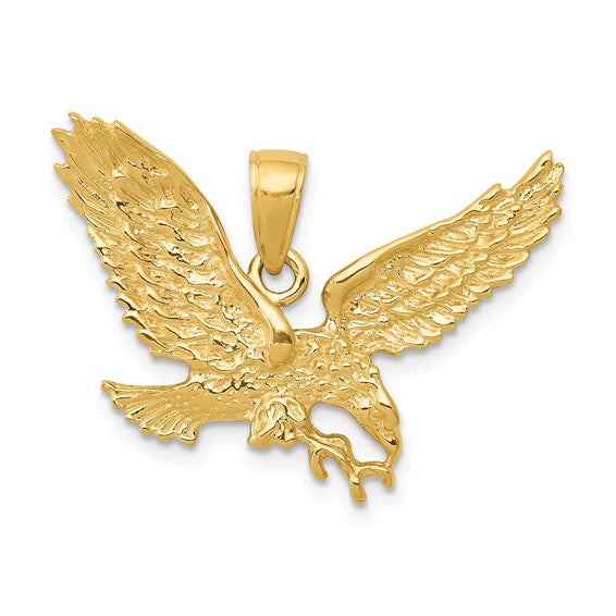 10kt Yellow Gold Solid Polished Eagle Pendant