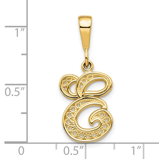 10kt Yellow Gold Initial E Pendant