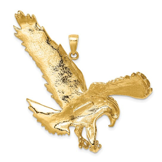 10kt Yellow Gold Solid Polished Eagle Pendant
