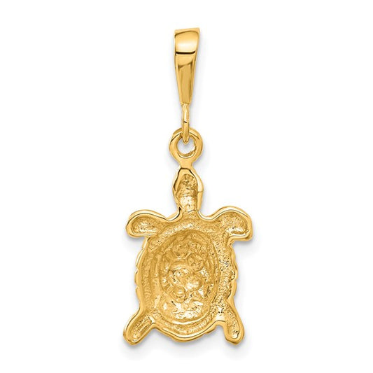 10kt Yellow Gold Solid Polished Open-Backed Sea Turtle Charm