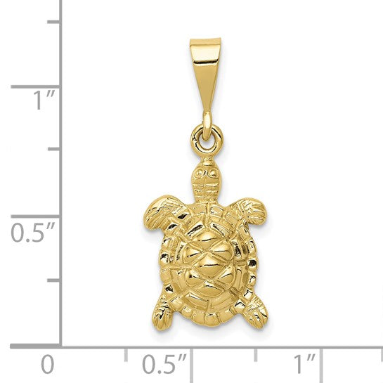 10kt Yellow Gold Solid Polished Open-Backed Sea Turtle Charm