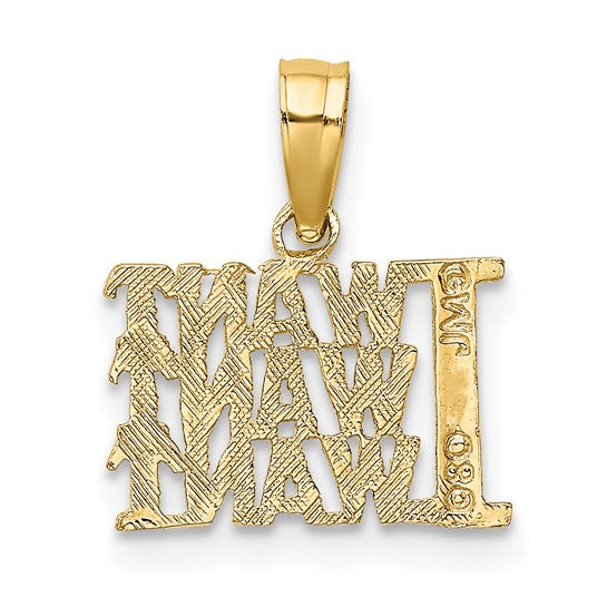 10KT Yellow Gold I WANT WANT WANT Charm