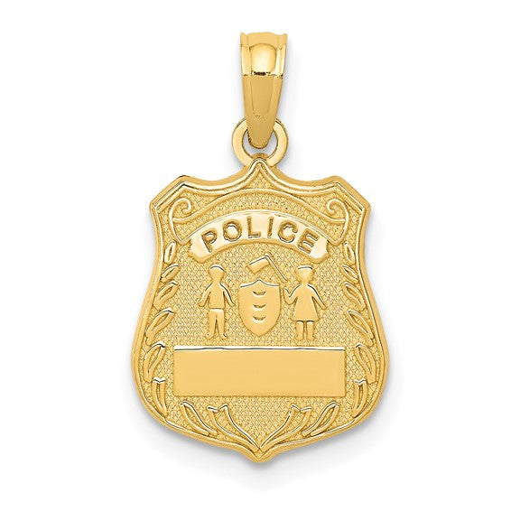 10kt Yellow Gold Police Badge Pendant