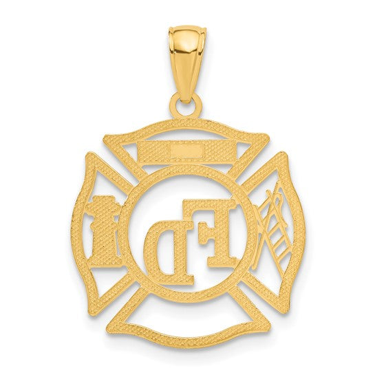10kt Yellow Gold FD MEMBER in Shield Pendant