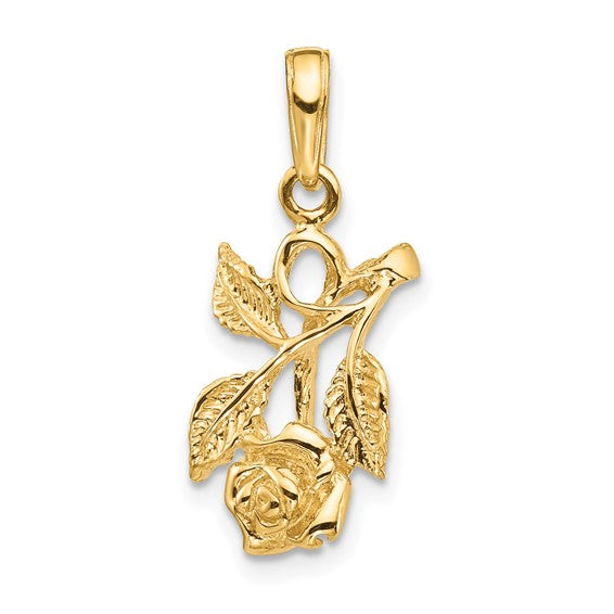 10kt Yellow Gold Rose Pendant