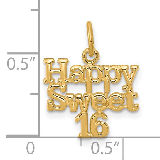 10kt Yellow Gold HAPPY SWEET 16 Charm