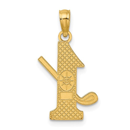 10kt Yellow Gold Golf Club and Ball on #1 Charm