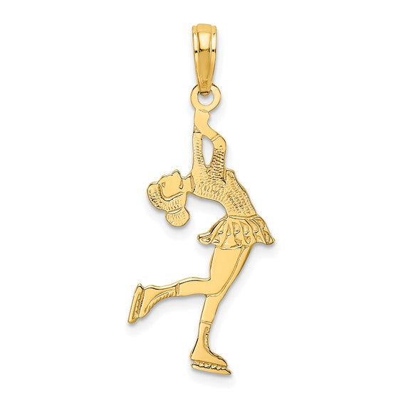 10kt Yellow Gold Ice Skater Turning Charm
