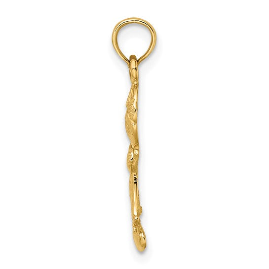10kt Yellow Gold Playful Boy w/Cut Out Buttons Charm