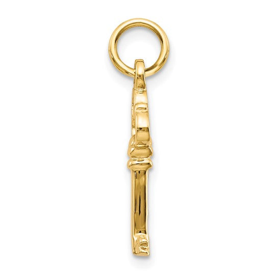 10kt Yellow Gold Solid Key Charm