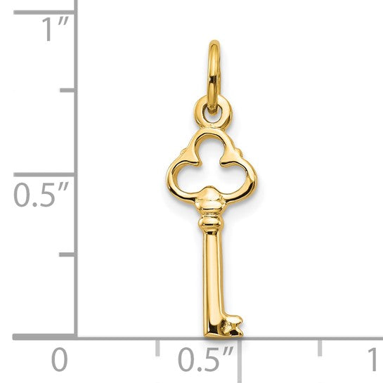 10kt Yellow Gold Solid Key Charm