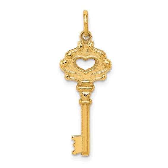 10kt Yellow Gold Solid Key Charm