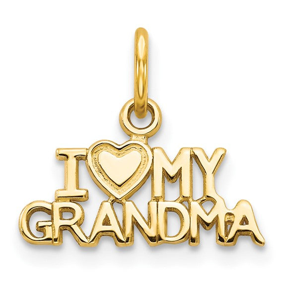 10kt Yellow Gold I LOVE MY GRANDMA Charm