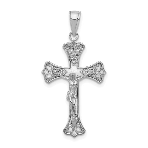 10KT White Gold Crucifix Pendant