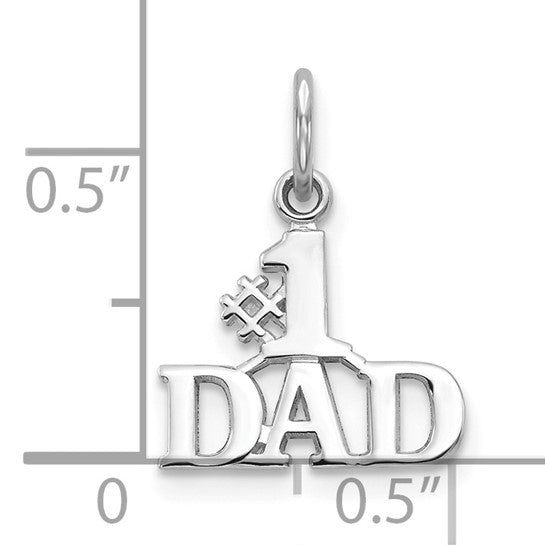 10kt White Gold #1 Dad Charm