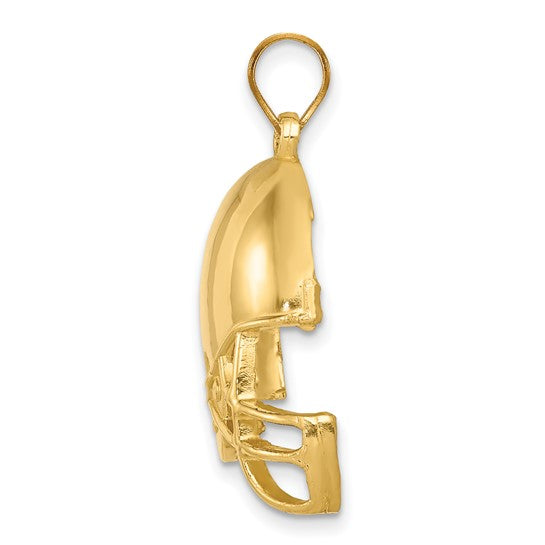 10kt Yellow Gold Polished Football Helmet Pendant