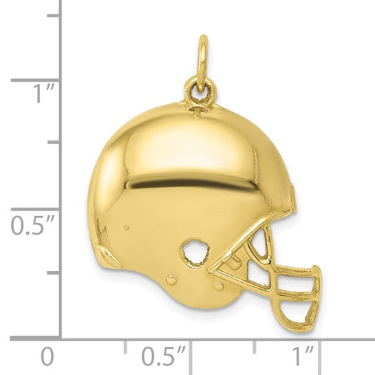 10kt Yellow Gold Polished Football Helmet Pendant