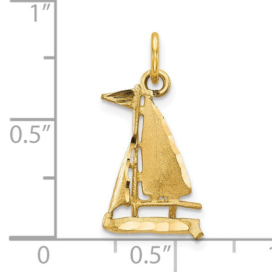 10kt Yellow gold Sailboat Charm