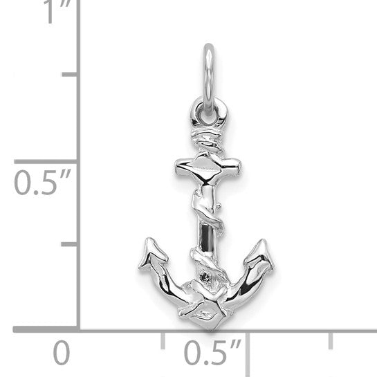 10kt White Gold Anchor Pendant