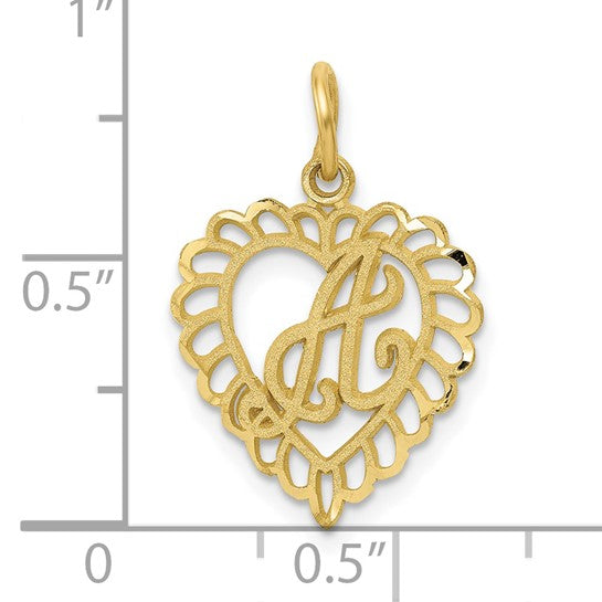 10kt Yellow Gold Initial A Charm