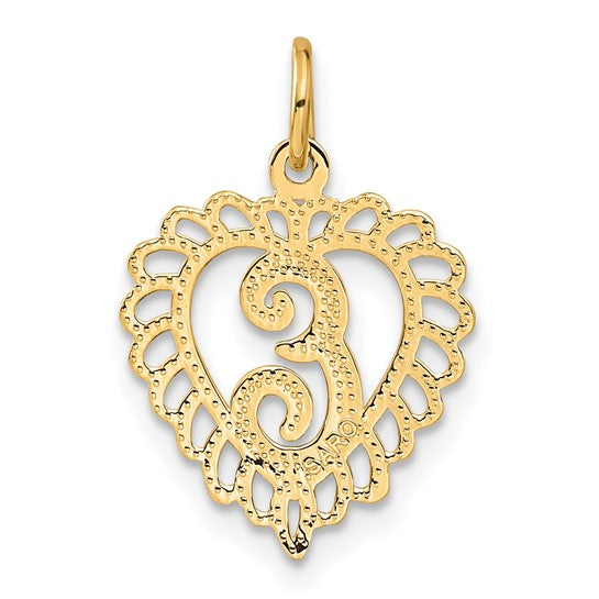 10kt Yellow Gold Initial E Charm