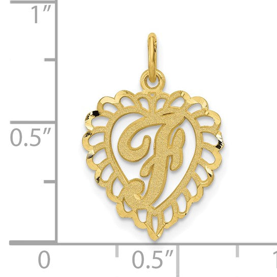 10kt Yellow Gold Initial F Charm