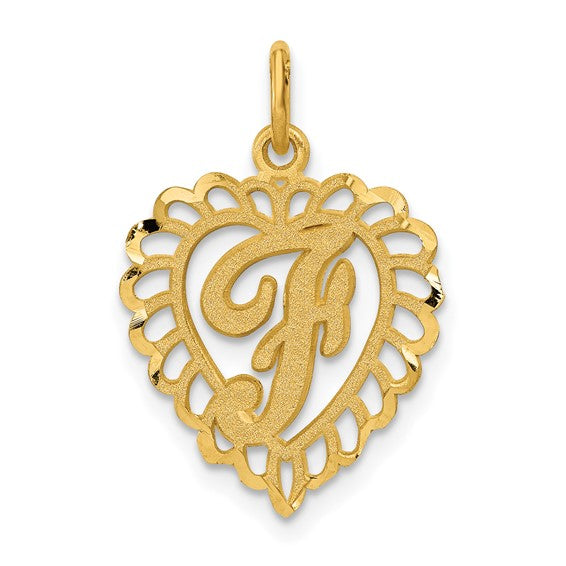 10kt Yellow Gold Initial F Charm