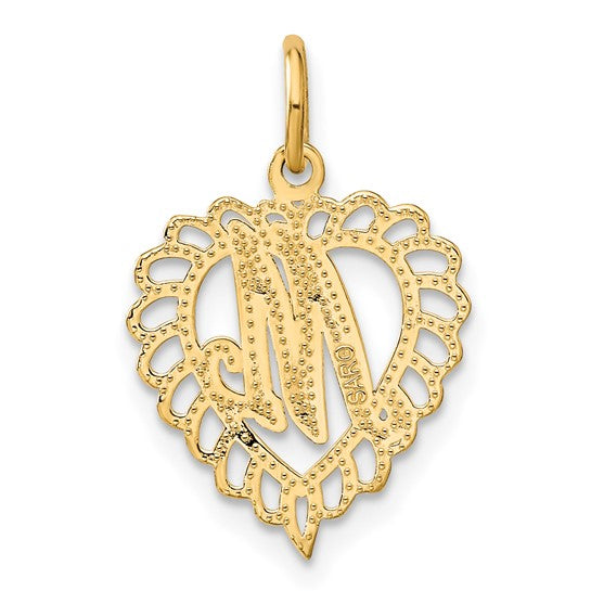 10kt Yellow Gold Initial M Charm