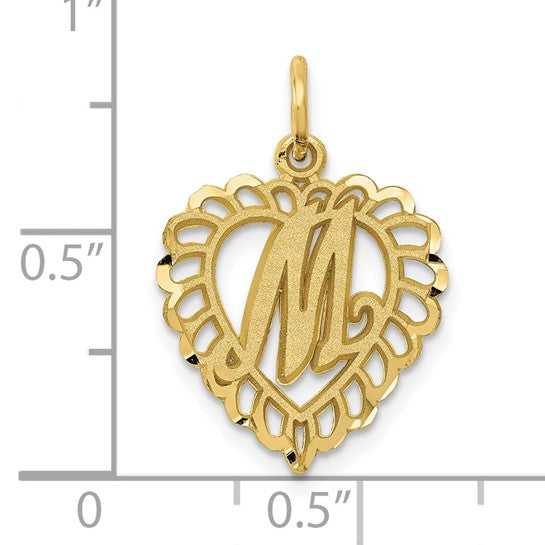 10kt Yellow Gold Initial M Charm