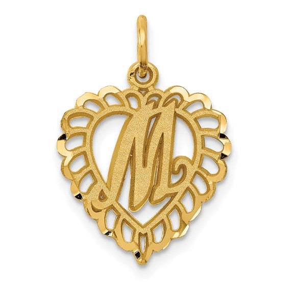10kt Yellow Gold Initial M Charm