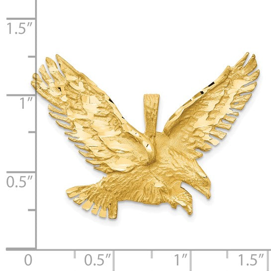 10kt Yellow Gold Eagle Charm w sandblast finish