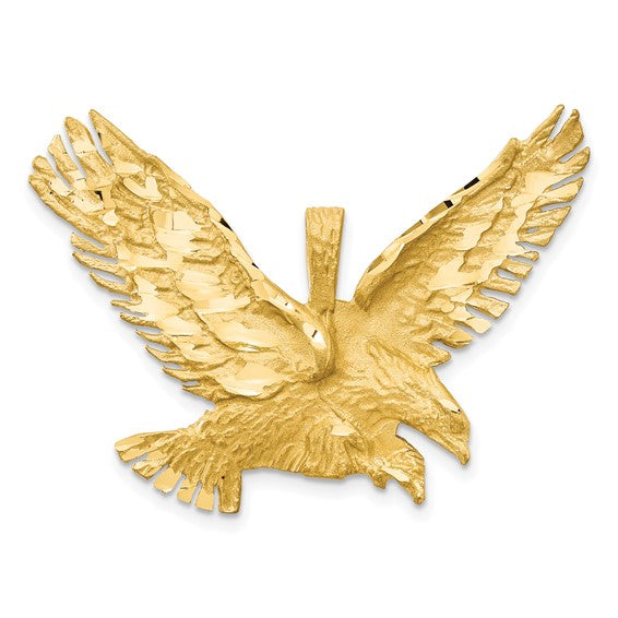 10kt Yellow Gold Eagle Charm w sandblast finish