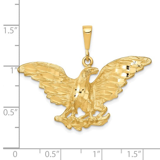 10kt Yellow Gold Eagle Charm w sandblast finish