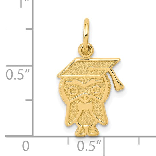 10kt Yellow Gold Graduation Owl Charm