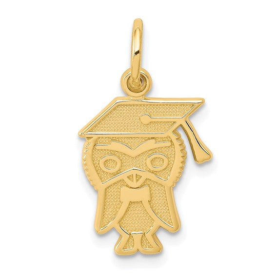 10kt Yellow Gold Graduation Owl Charm