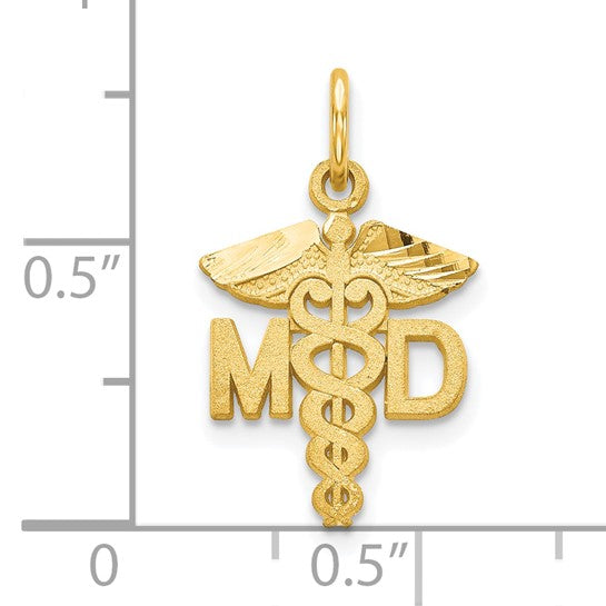 10kt Yellow Gold Solid Doctor of Medicine MD Charm